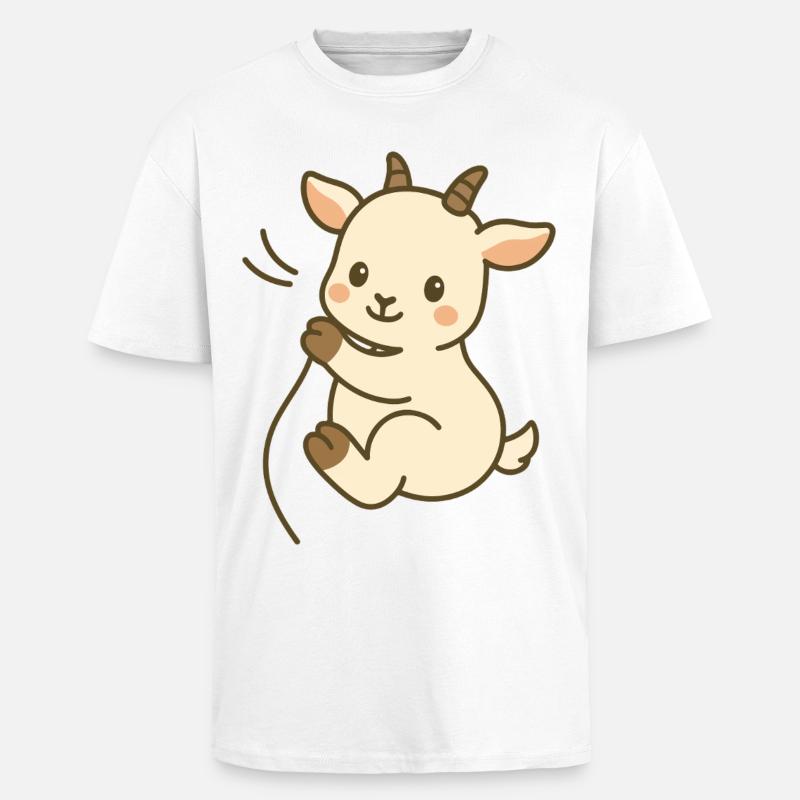 Kuschelzeit mit Zicklein - Oversized Heavyweight Unisex T-Shirt - Weiß