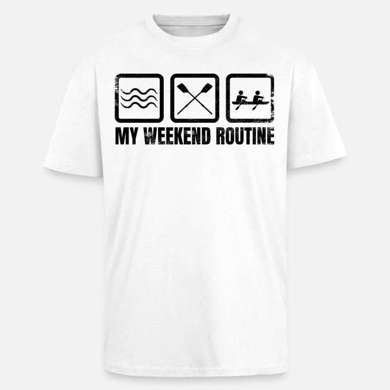 Ma routine du week-end - T-shirt unisexe oversize épais - blanc