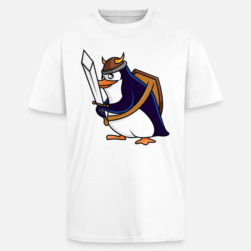Wikinguin – Eiskalt erobert - Oversized Heavyweight Unisex T-Shirt - Weiß