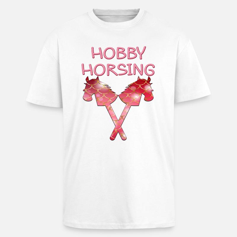 HOBBY HORSING PFERDE - Oversized Heavyweight Unisex T-Shirt - Weiß