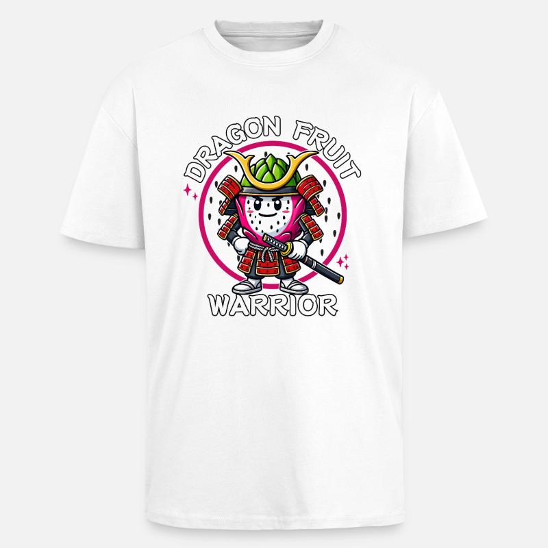 Must-have Dragon Fruit Warrior Samurai - Oversized Heavyweight Unisex T-Shirt - Weiß