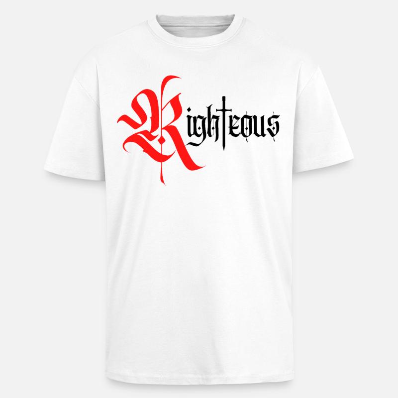 Conception gothique vertueuse avec épée - T-shirt unisexe oversize épais - blanc