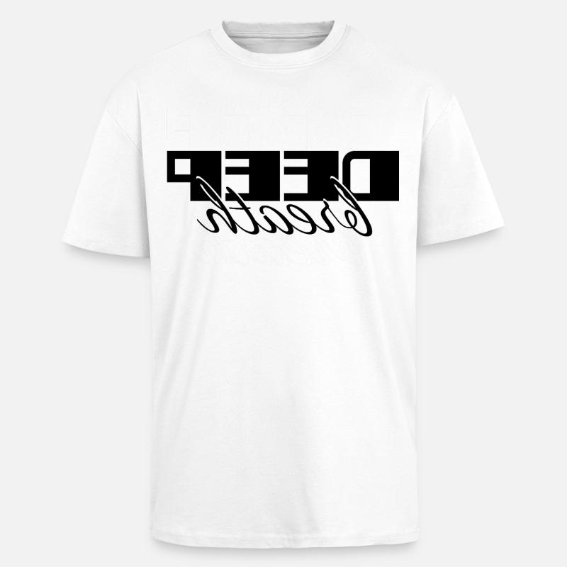 Deep Breath Elegantes Selbstfürsorge-Skriptdesign - Oversized Heavyweight Unisex T-Shirt - Weiß