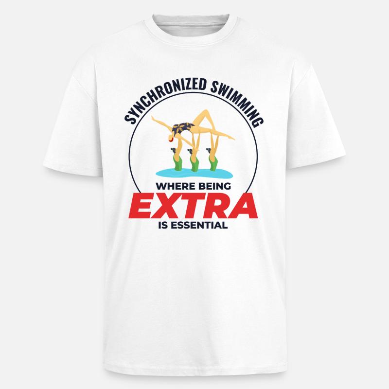 Synchronschwimmen, wo man extra ist - Oversized Heavyweight Unisex T-Shirt - Weiß