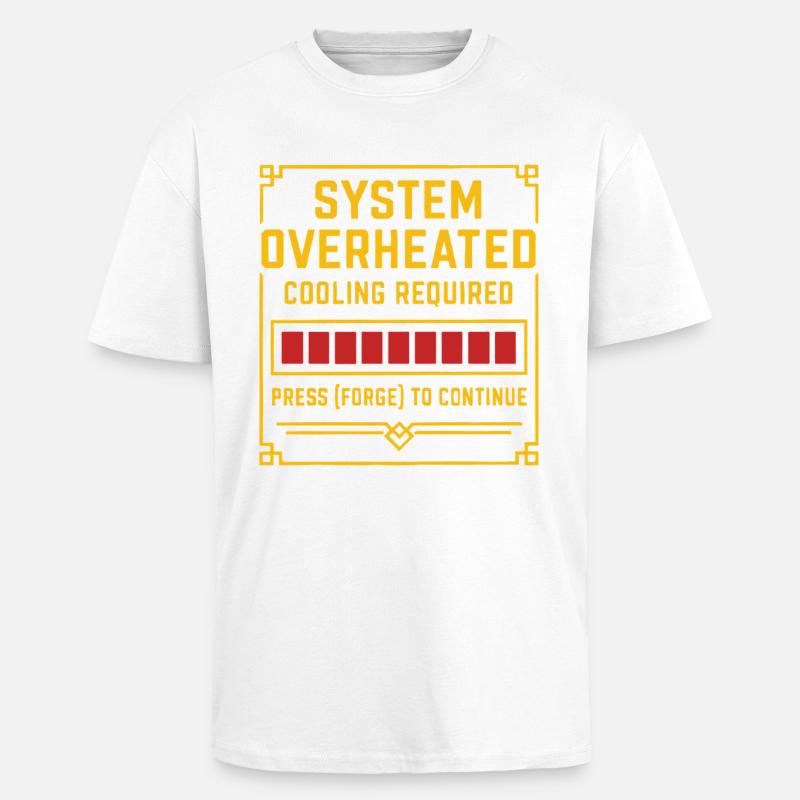 Surchauffe du système – Forge Tee - T-shirt unisexe oversize épais - blanc