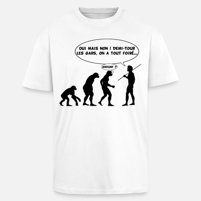 Evolution error (black) - Unisex Oversized Heavyweight T-shirt - white