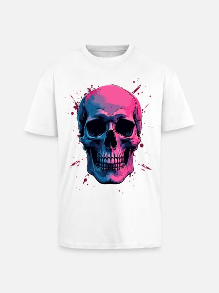 Neon Skull - Unisex Oversized Heavyweight T-shirt - white