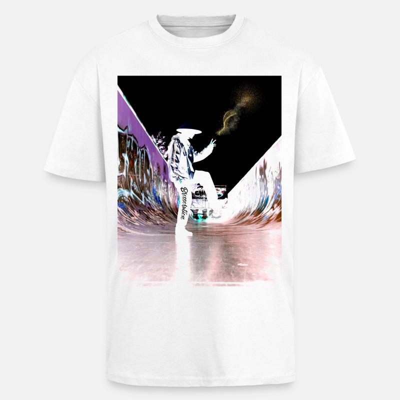 Blessolution « Équilibre » - T-shirt unisexe oversize épais - blanc