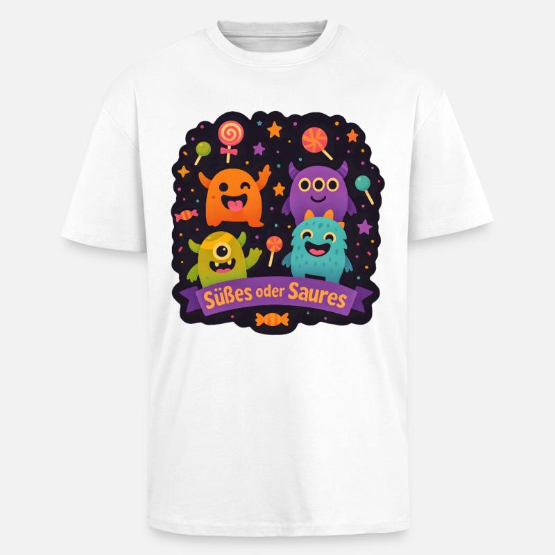 Süßes oder Saures - Monsterparty - Oversized Heavyweight Unisex T-Shirt - Weiß