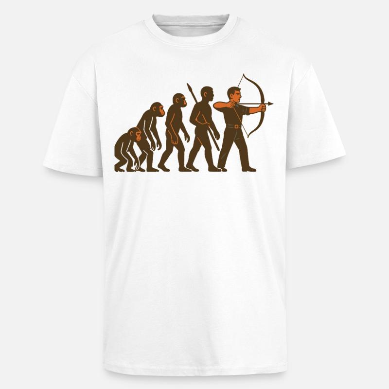 Archery Evolution Archer Bow Target - Unisex Oversized Heavyweight T-shirt - white