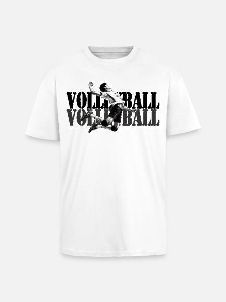 Dynamic volleyball player in action - Unisex Oversized Heavyweight T-shirt - white