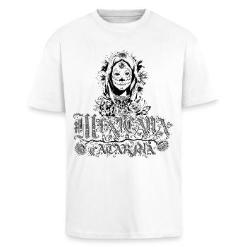 Mexicana Catarina black - Unisex Oversized Heavyweight T-shirt - white - Front - Alina (178cm) & Michal (187cm)