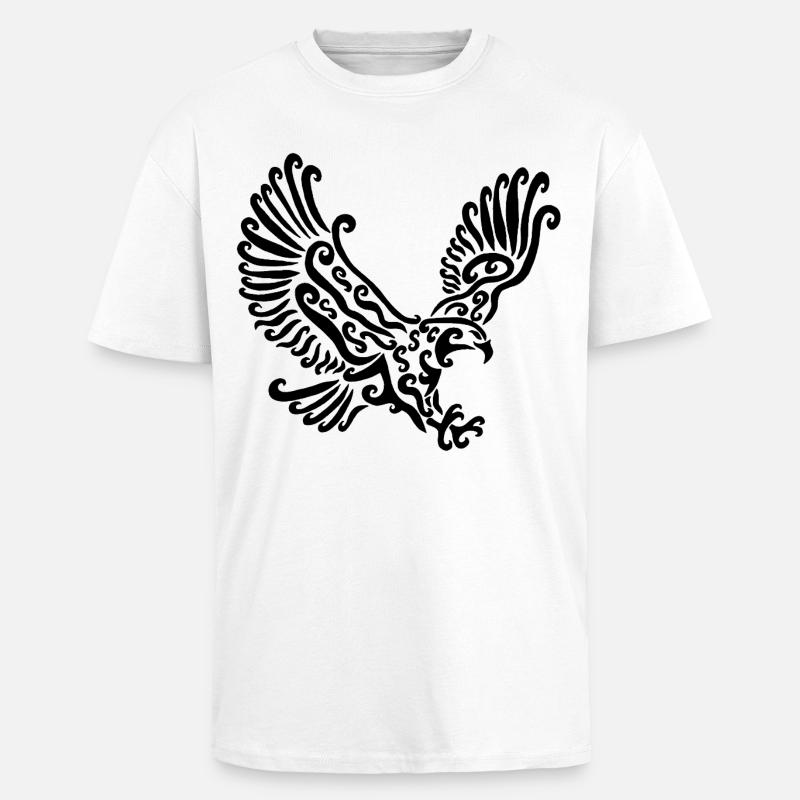 Black Eagle - Unisex Oversized Heavyweight T-shirt - white
