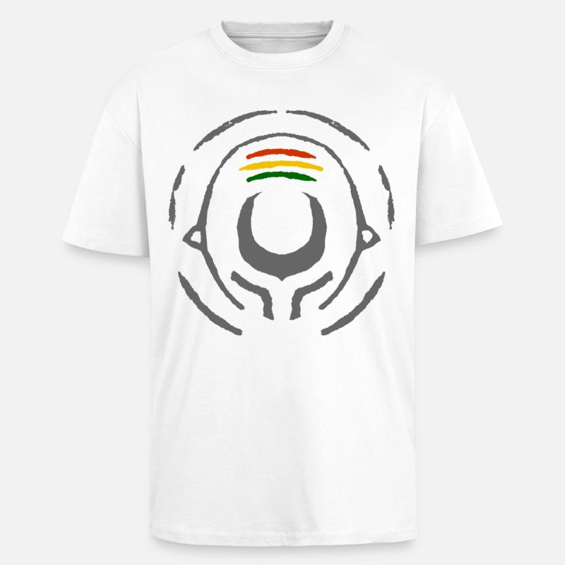 Abstract Reggae Circle Pattern - Unisex Oversized Heavyweight T-shirt - white