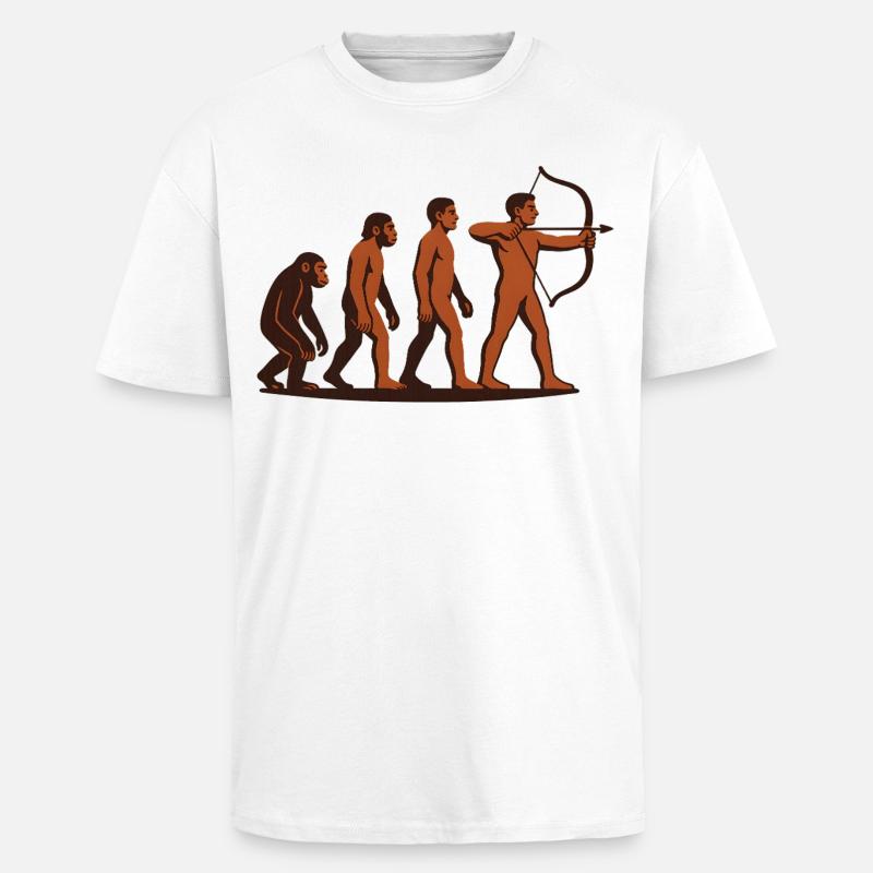Evolution Bogenschießen Bogen Ziel Bogenschütze - Oversized Heavyweight Unisex T-Shirt - Weiß