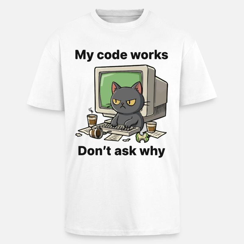 Mein Code funktioniert Frag nicht warum - Oversized Heavyweight Unisex T-Shirt - Weiß