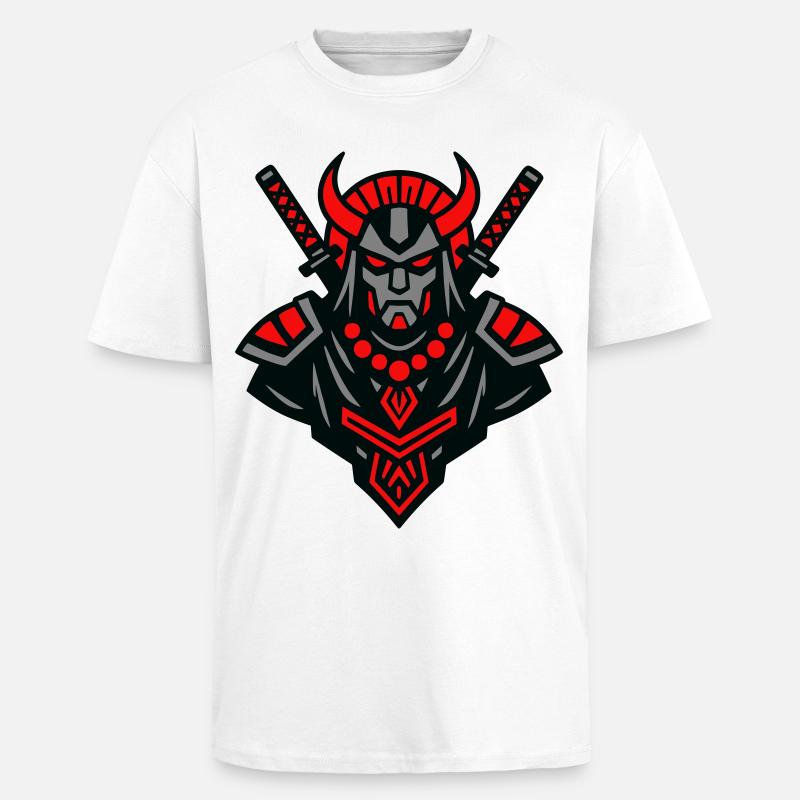 Samurai Devil Warrior - Oversized Heavyweight Unisex T-Shirt - Weiß