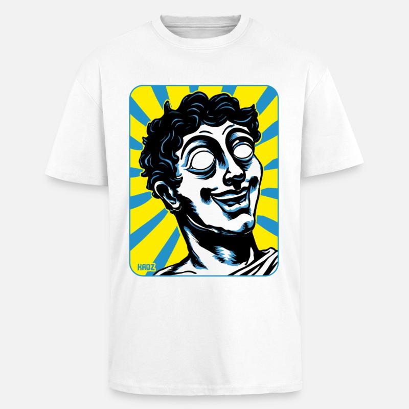 lustige Griechische Comic-Statue mit leerem Blick - Oversized Heavyweight Unisex T-Shirt - Weiß