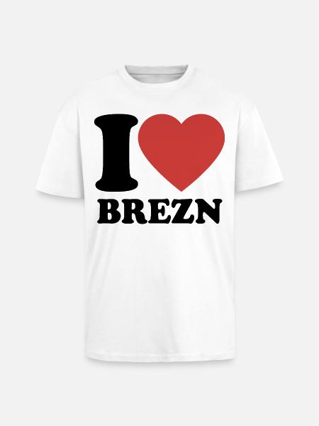 I Love Brezn - Herz - Brezel - Oversized Heavyweight Unisex T-Shirt - Weiß