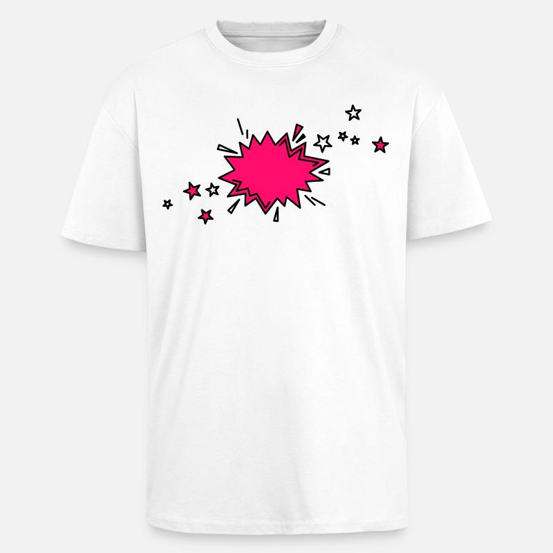Comic Element in schwarz und pink - Oversized Heavyweight Unisex T-Shirt - Weiß