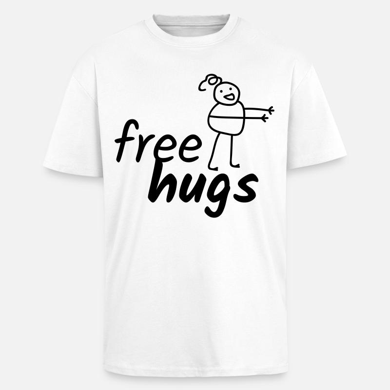Câlins gratuits - T-shirt unisexe oversize épais - blanc