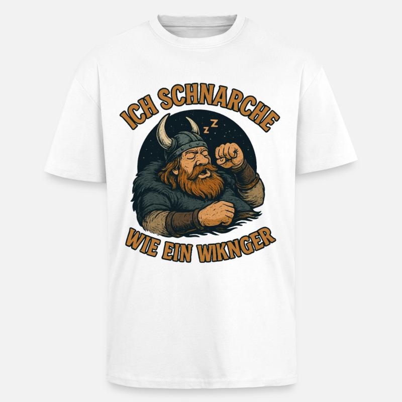 Ich schnarche wie ein Wikinger - Oversized Heavyweight Unisex T-Shirt - Weiß