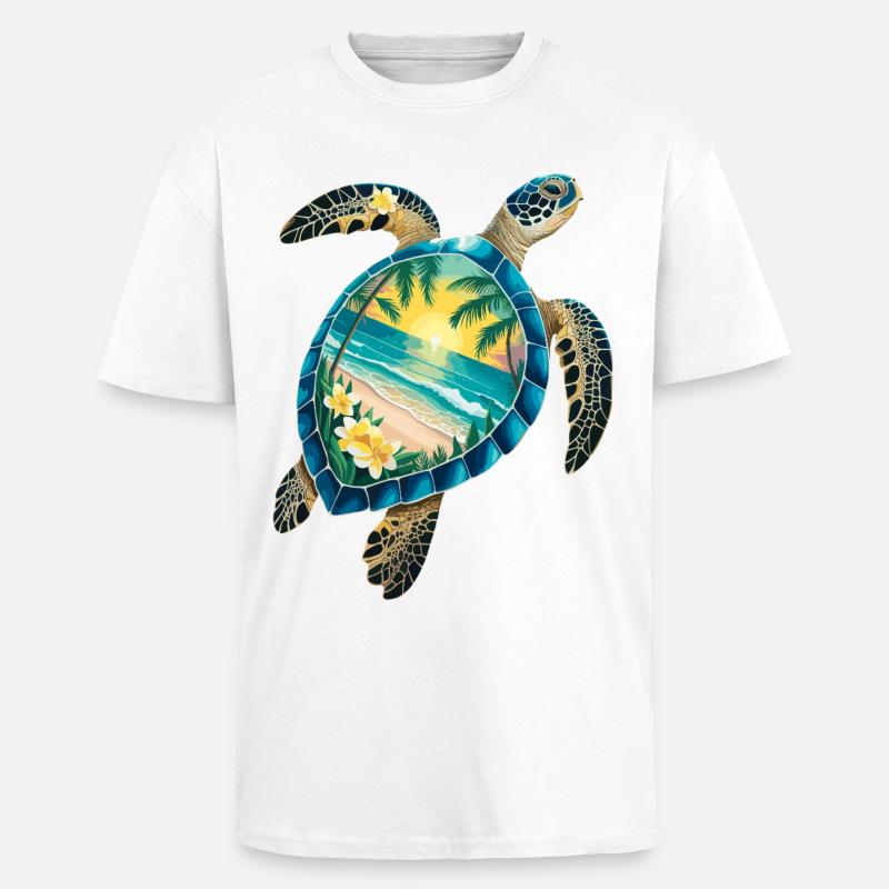Turtle Waves Surf Turtle Surfer Turtles - Unisex Oversized Heavyweight T-shirt - white
