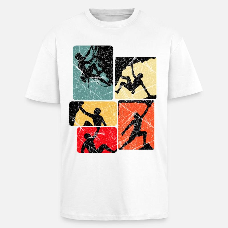Klettern Bouldern Bergsteiger Kletterer Boulder - Oversized Heavyweight Unisex T-Shirt - Weiß