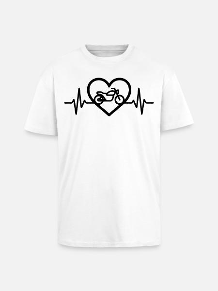 Motorcycle Heart Biker Passion - Unisex Oversized Heavyweight T-shirt - white