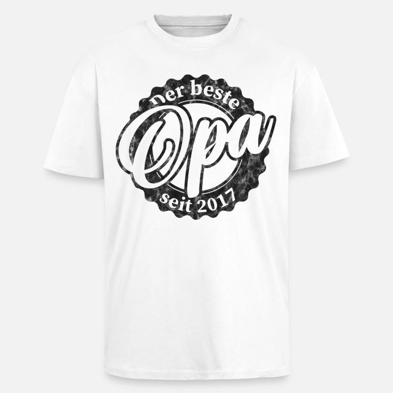 Der Beste Opa seit 2017 - Oversized Heavyweight Unisex T-Shirt - Weiß