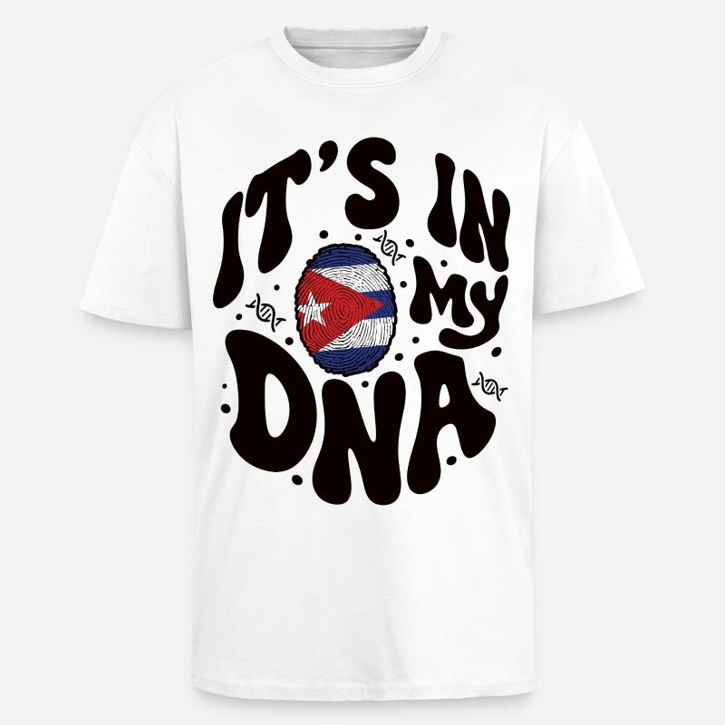 ADN cubain Cuba Drapeau hispanique - T-shirt unisexe oversize épais - blanc