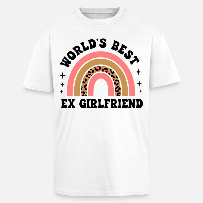 Leopard Rainbow Pattern - Unisex Oversized Heavyweight T-shirt - white