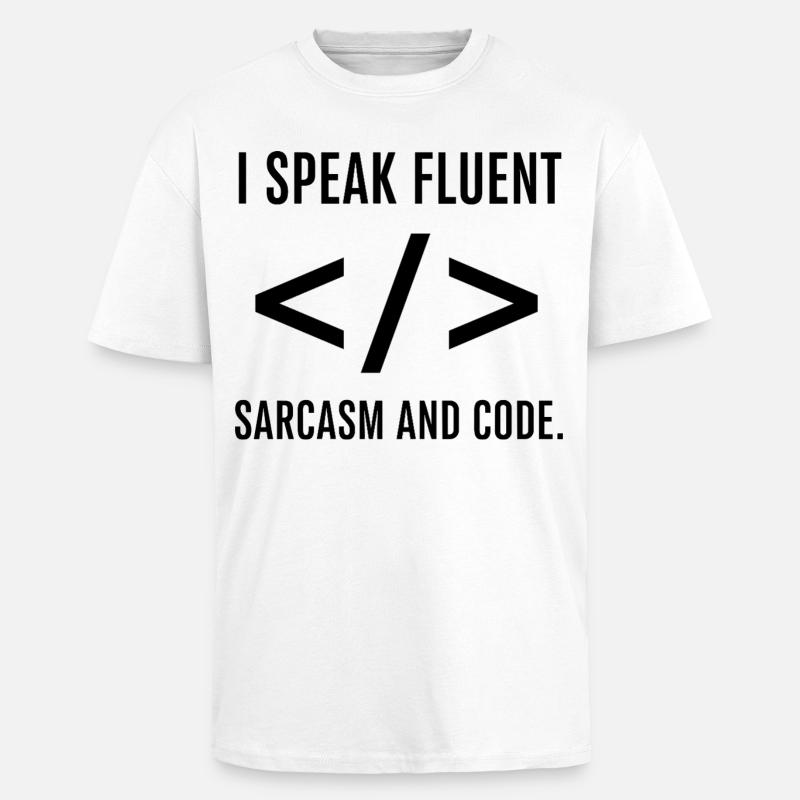 Je parle couramment le code - T-shirt unisexe oversize épais - blanc