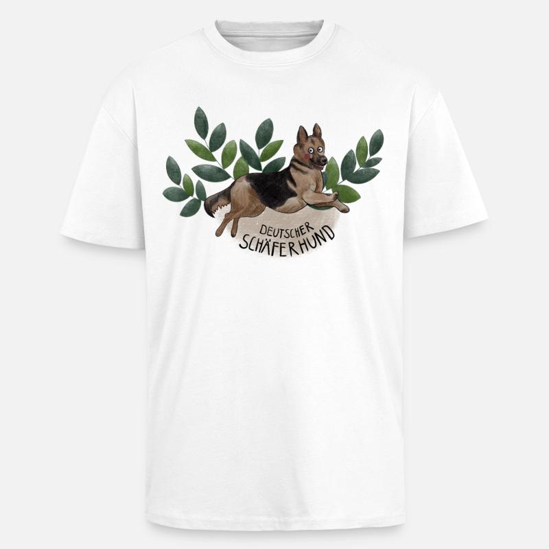 Deutscher Schäferhund Botanika - Oversized Heavyweight Unisex T-Shirt - Weiß