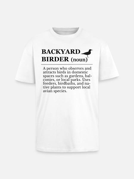 Bird watching in the garden - Unisex Oversized Heavyweight T-shirt - white