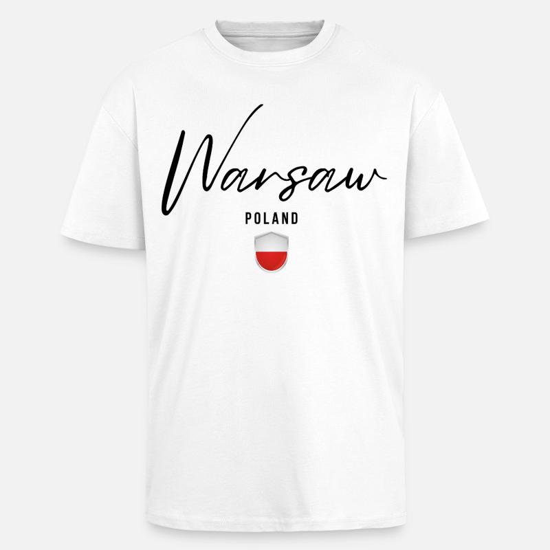 Conception élégante Varsovie, Varsovie Pologne - T-shirt unisexe oversize épais - blanc