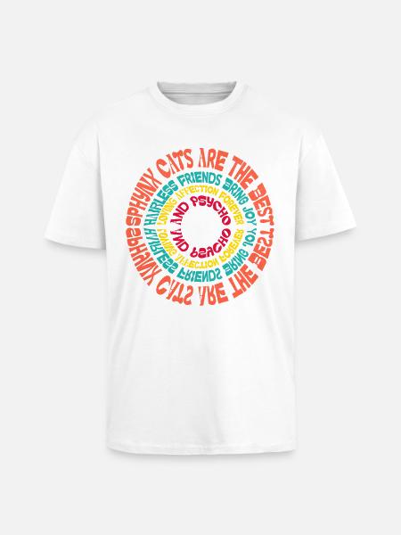 Sphynx Cat Mandala Funny Sayings Sarcastic Humor - Unisex Oversized Heavyweight T-shirt - white