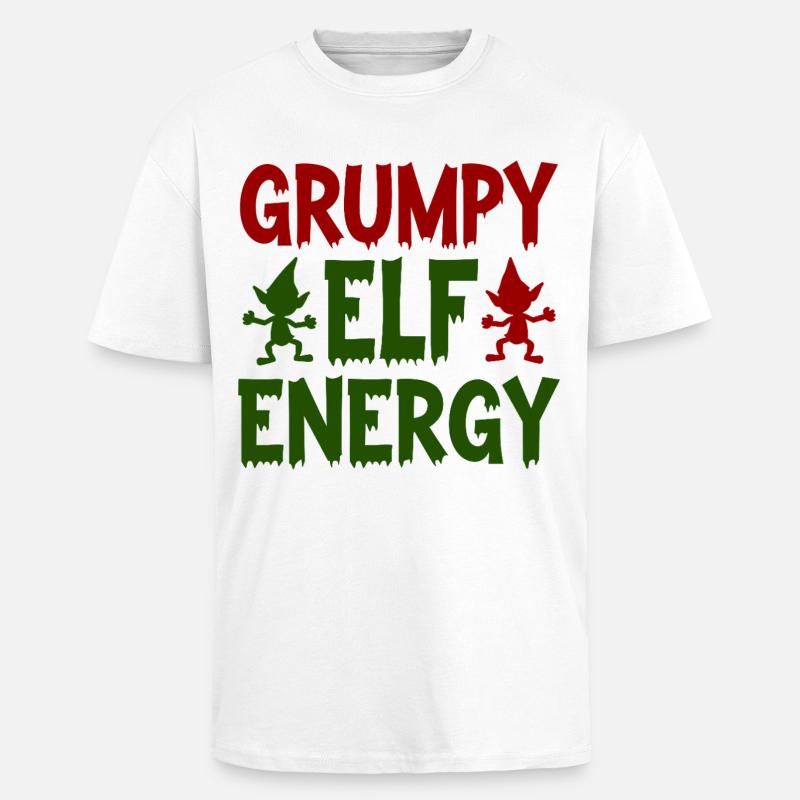 Grumpy Elf Energy Grumpy Imp - Unisex Oversized Heavyweight T-shirt - white