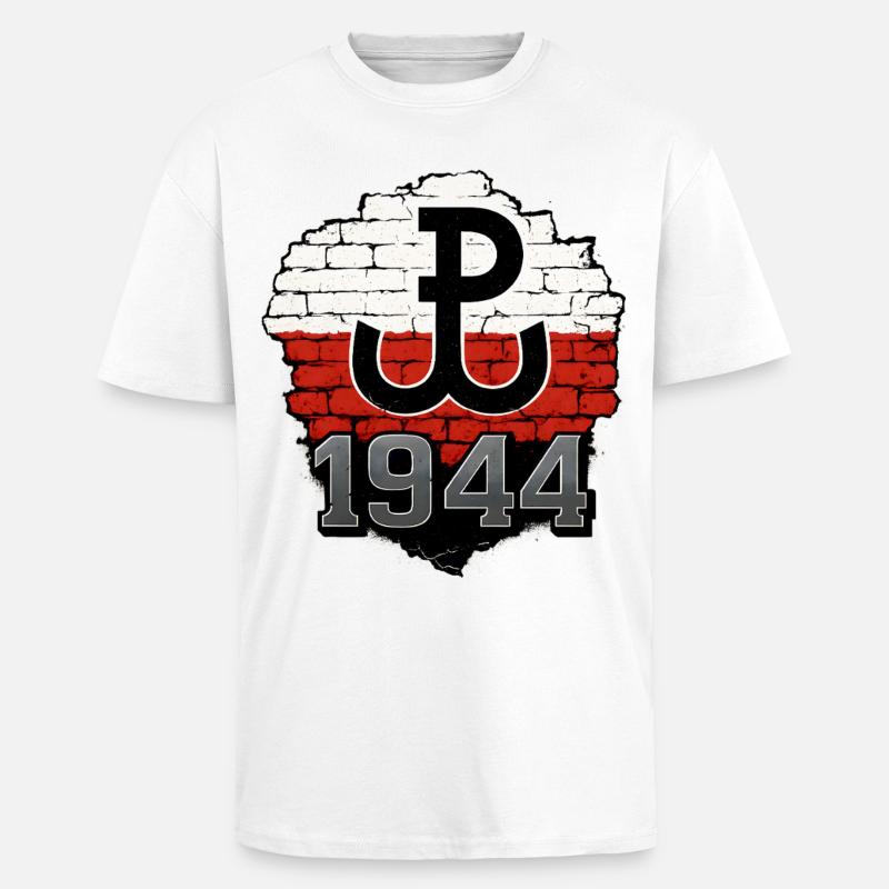Polska Walcząca 1944 Wandgestaltung - Oversized Heavyweight Unisex T-Shirt - Weiß