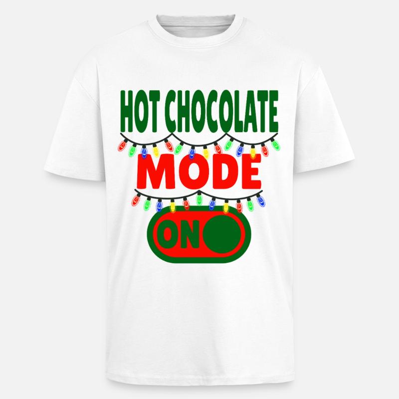 Mode chocolat chaud activé - T-shirt unisexe oversize épais - blanc