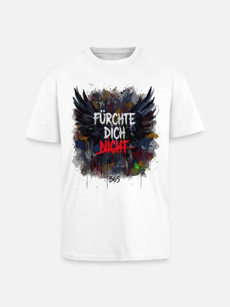 FEAR NOT Grunge Wings Splatter Art - Unisex Oversized Heavyweight T-shirt - white