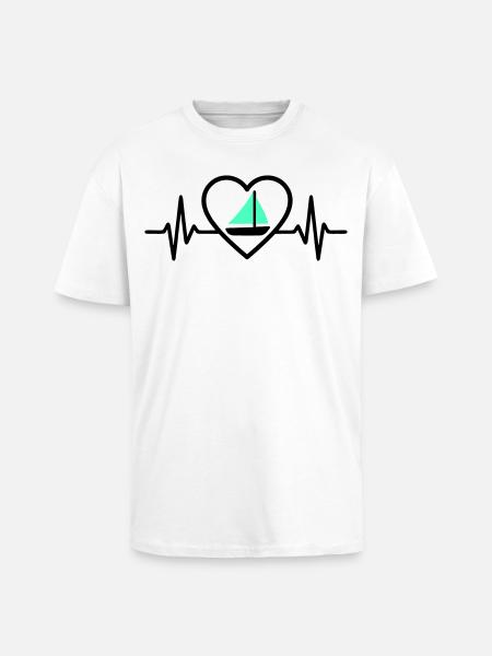 Heart Sailing – Passion Boat - Unisex Oversized Heavyweight T-shirt - white