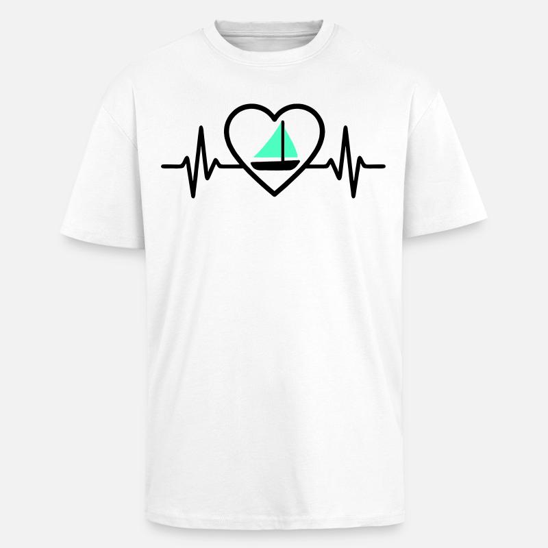 Heart Sailing – Passion Boat - Unisex Oversized Heavyweight T-shirt - white