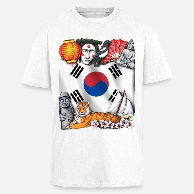 South Korea - Unisex Oversized Heavyweight T-shirt - white