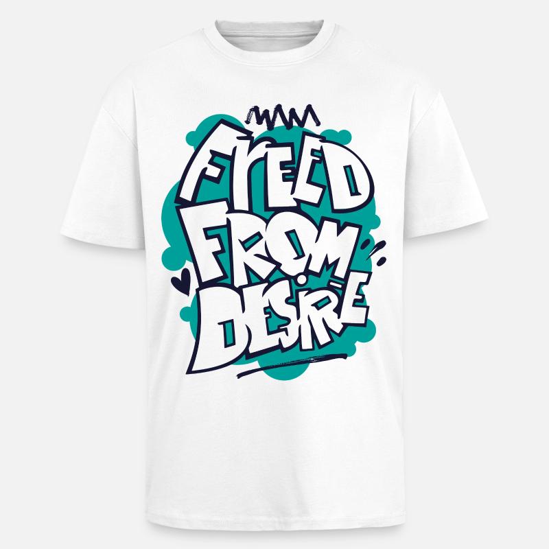 Feed From Desire Graffiti Tee - Oversized Heavyweight Unisex T-Shirt - Weiß