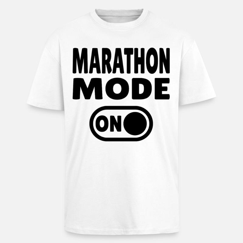 Marathon Mode On – Running with passion - Unisex Oversized Heavyweight T-shirt - white