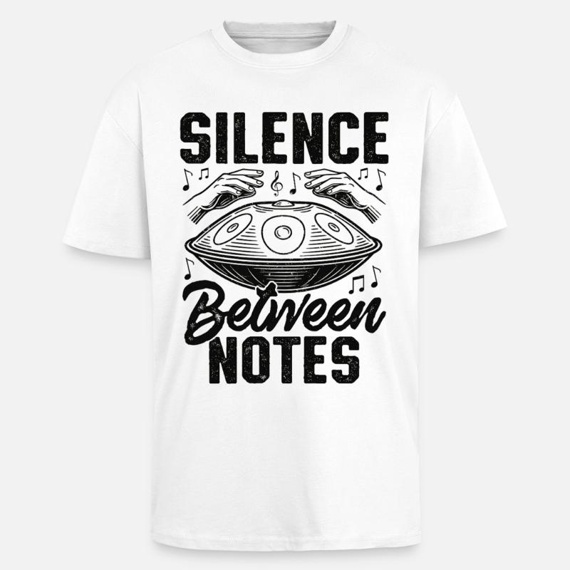 Silence Between Notes - Unisex Oversized Heavyweight T-shirt - white