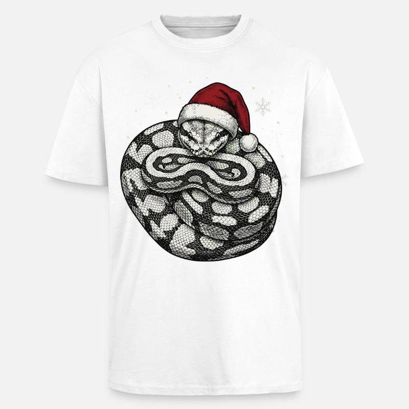 Königspython Weihnachten Ball Python Schlange - Oversized Heavyweight Unisex T-Shirt - Weiß