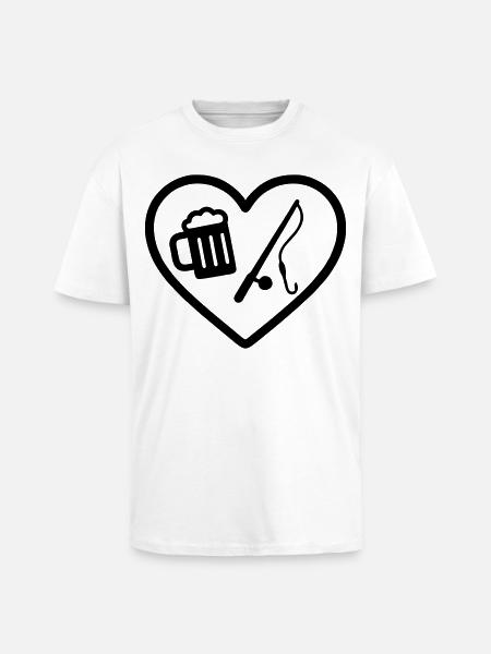 Heart Peach Beer - Oversized Heavyweight Unisex T-Shirt - Weiß