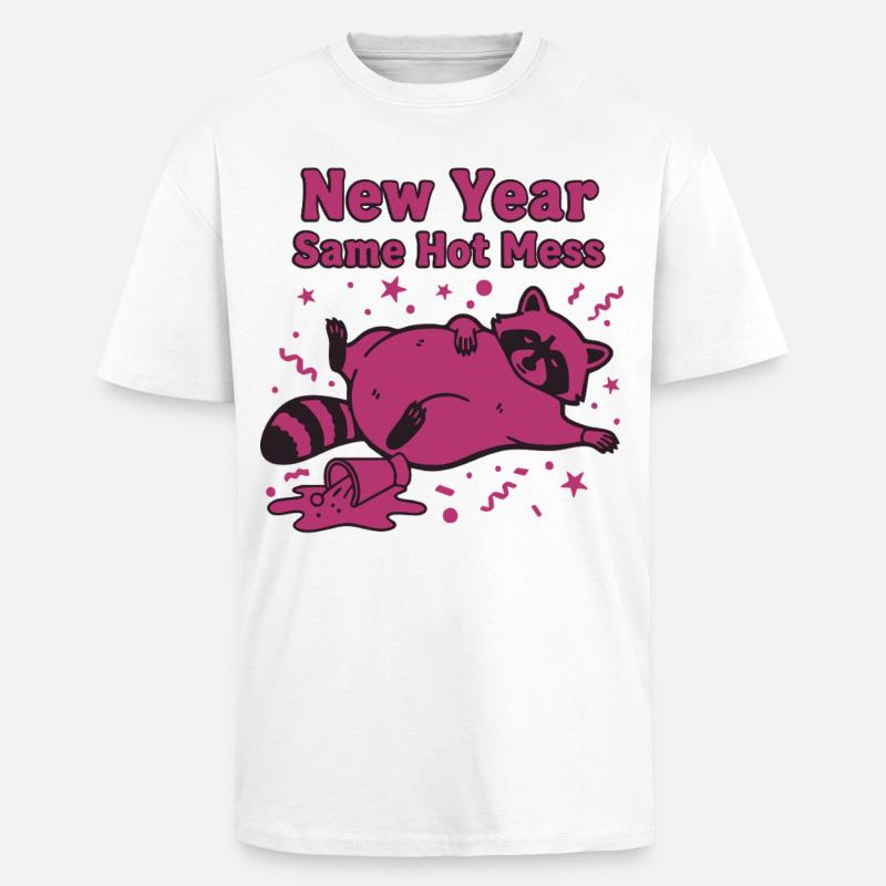 Neujahr Same Hot Mess Celebration 2025 - Oversized Heavyweight Unisex T-Shirt - Weiß